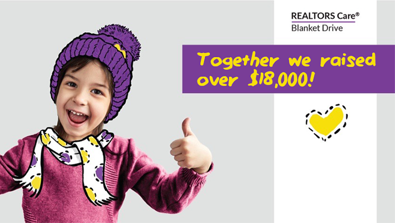 REALTORS® raise $18,000 for REALTORS Care® Blanket Drive charities, $3,000 above goal